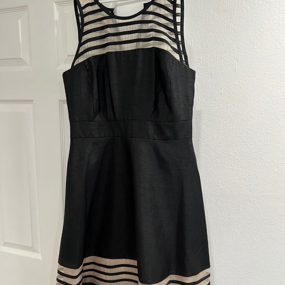 Taylor Black and Sheer Cocktail Dress